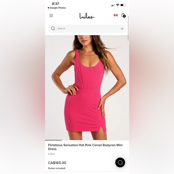 Lulus NWT Flirtatious Sensation Hot Pink Corset Bodycon Mini Dress Size Small - Picture 11 of 11